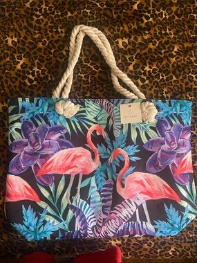 Styline Flamingo Canvas Tote Bag